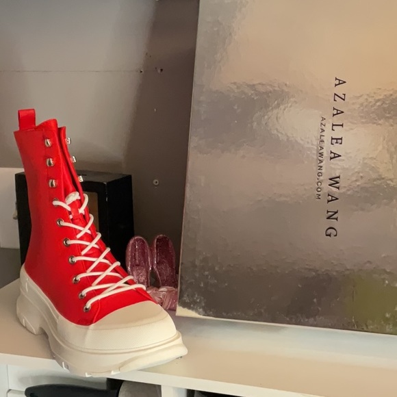 Red high top sneaker